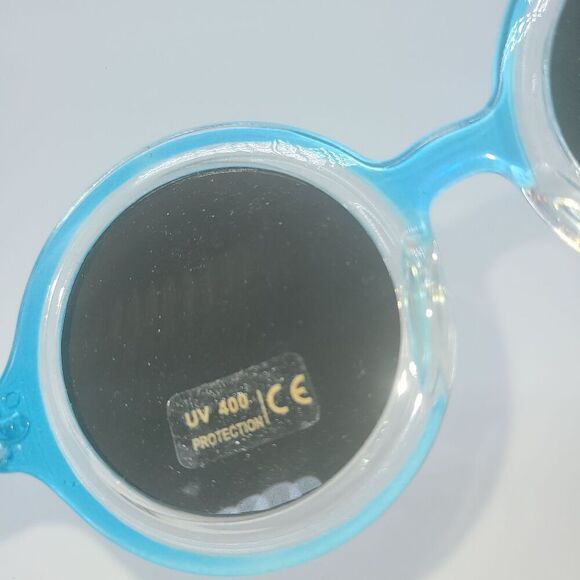 Petals and Peacocks Extasy Blue Round Reflective Sunglasses - Picture 6 of 6